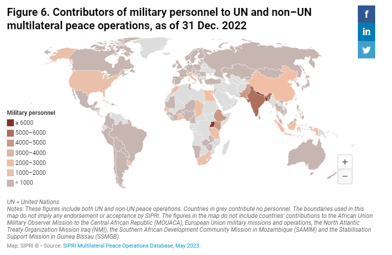 UnimondoOrg's tweet photo. #Dossier/ Vecchie e nuove sfide per le #missioni #multilaterali di #Pace. Nel 2022 sono state condotte 64 operazioni di pace multilaterali in 38 paesi/territori in tutto il mondo, il numero più alto nell’ultimo decennio. @SIPRIorg
Da @atlanteguerre su https://t.co/YaRdlvtJvS https://t.co/lCCeiQ8Bnm