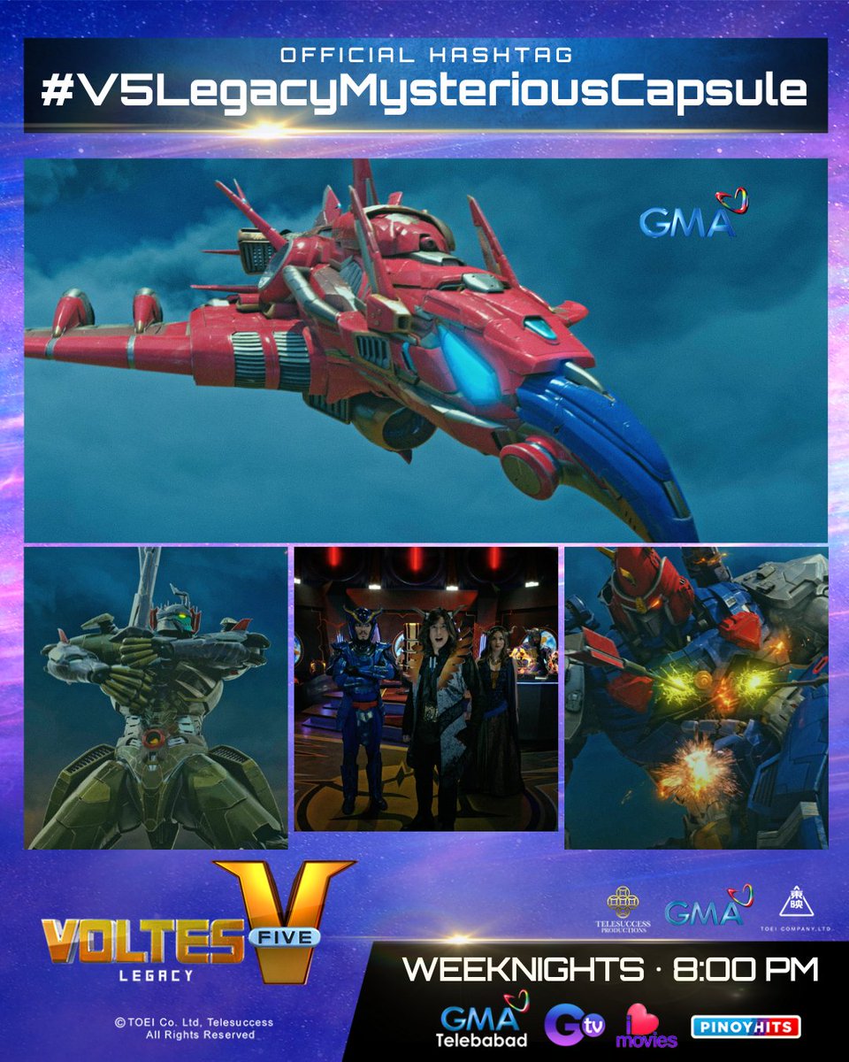 VoltesVLegacy's tweet photo. May makikitang #V5LegacyMysteriousCapsule ang Voltes team?! 

Tumutok na mamayang 8PM sa GMA Telebabad and Kapuso Stream! Check out https://t.co/8YcELBIn8k on TikTok for more #VoltesVLegacy updates! https://t.co/qqmUQcSMDj