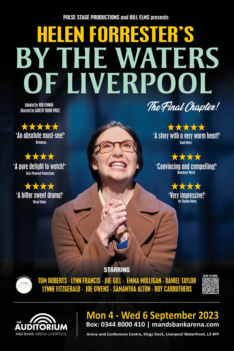 COMING SOON: Not long now until the UK tour opening of Helen Forrester's BY THE WATERS OF LIVERPOOL at The Auditorium at @MandSBankArena from 4-6 September with a fabulous cast from stage and screen.