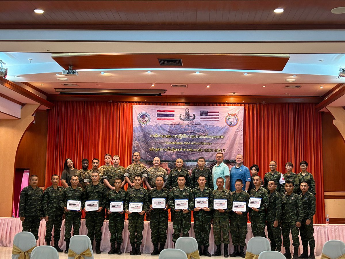 We couldn't be prouder of our L3 Grads for their dedication, passion & commitment to humanitarian mine action. They're making the world a safer place for all! #EODHMA #ThailandMineActionCentre #PacificMarines #HDR&D #MineFreeThailand #HumanitarianMineAction #GoldenWestHF