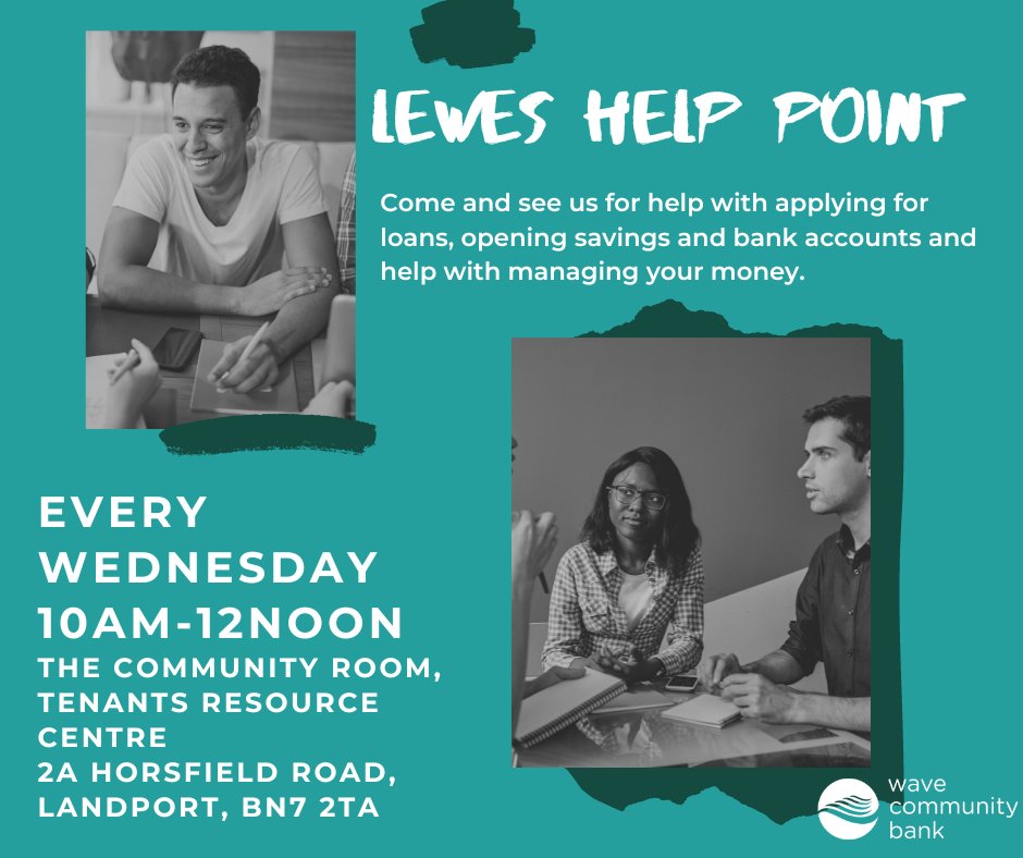 WaveCommBank's tweet image. We&apos;re in Lewes today at the Community Room at the Tenants Resource Centre for anyone that would like help managing their savings and loans.
No need to make an appointment just drop in between 10am-12noon.
zurl.co/NeEF 

#Lewes #HelpPoint #bankonwave #letstalk #savings
