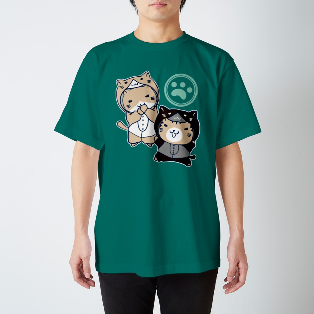 necobuchi_san's tweet photo. Tシャツが大好評発売中ニャ😻
セールは8/6までニャ!

Tシャツの色は画像に載っているもの以外にも選べるからぜひサイトを見に来て欲しいニャ😿

猫渕Tをきて猫渕ライフを楽しもうニャ😸

#suzuri
#SUZURIのTシャツセール 
#SUZURIで買ったもの見て https://t.co/PBGfU7RfWz