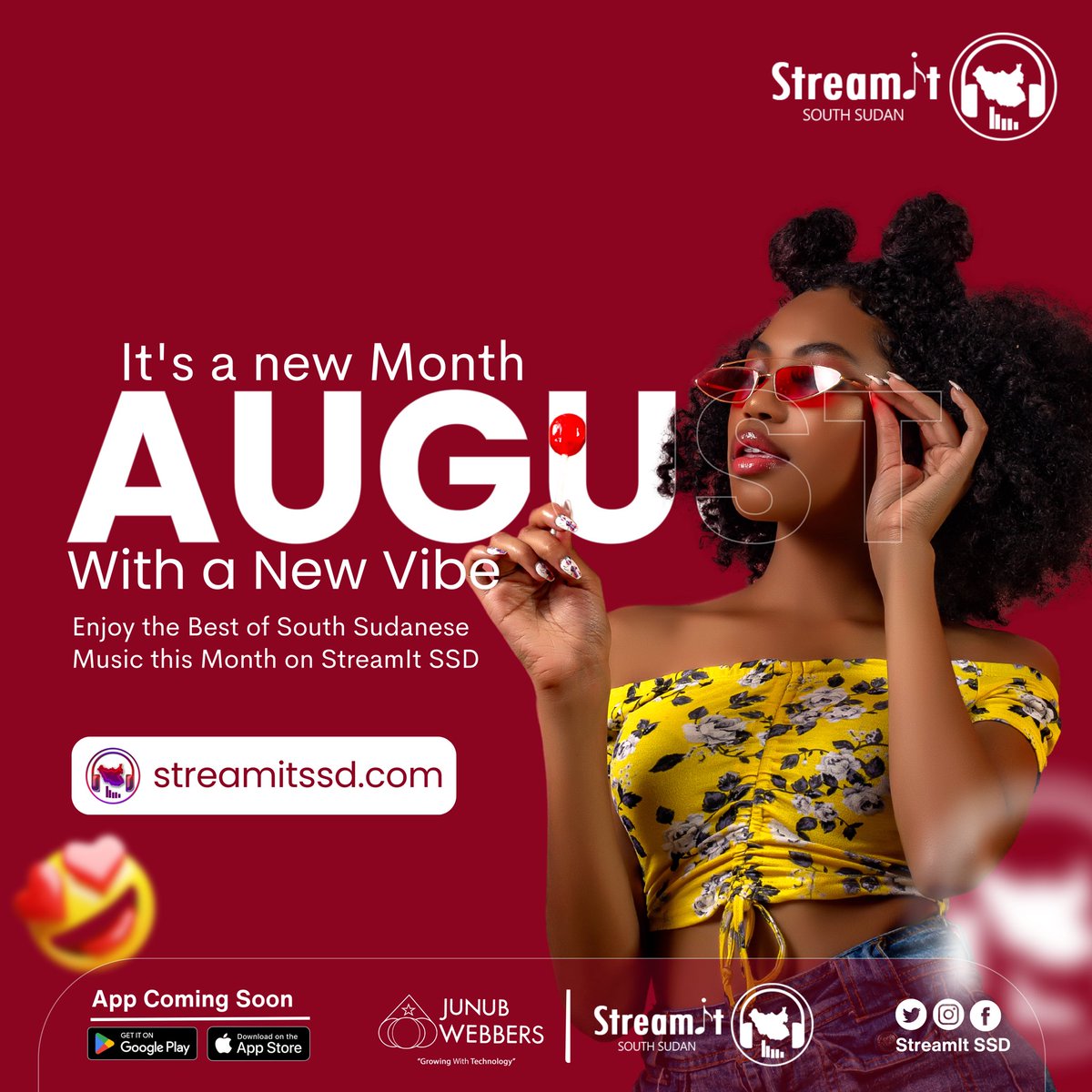 StreamitSsd's tweet photo. It’s a New Month with a New Vibe! 
Enjoy the Best of South Sudanese Music  this month on StreamIt SSD https://t.co/pnUp07oRkh