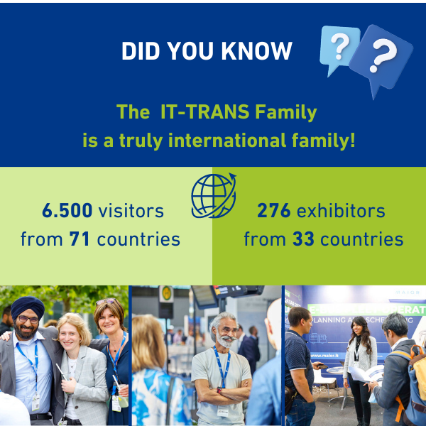 And where did you join from in 2022? 🌍

👀 Further facts and figures and all you need to know about exhibiting at IT-TRANS 2024: fal.cn/3AoaD

#ittrans #ittrans24 #publictransport