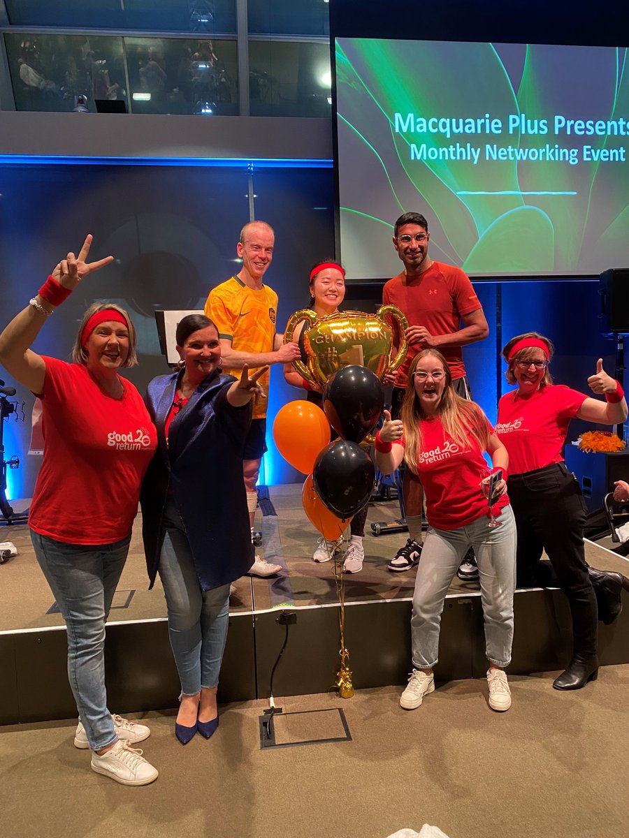 GoodReturnOrg's tweet image. The Good Return team was in a spin with excitement last week at @Macquarie's Wheels of Fortune event!

Sponsored by @onepeloton, different teams battled (and sweated) it out on stationary bikes on a race to raise funds for Good Return's programs.🚴

Thank you Macquarie!👏