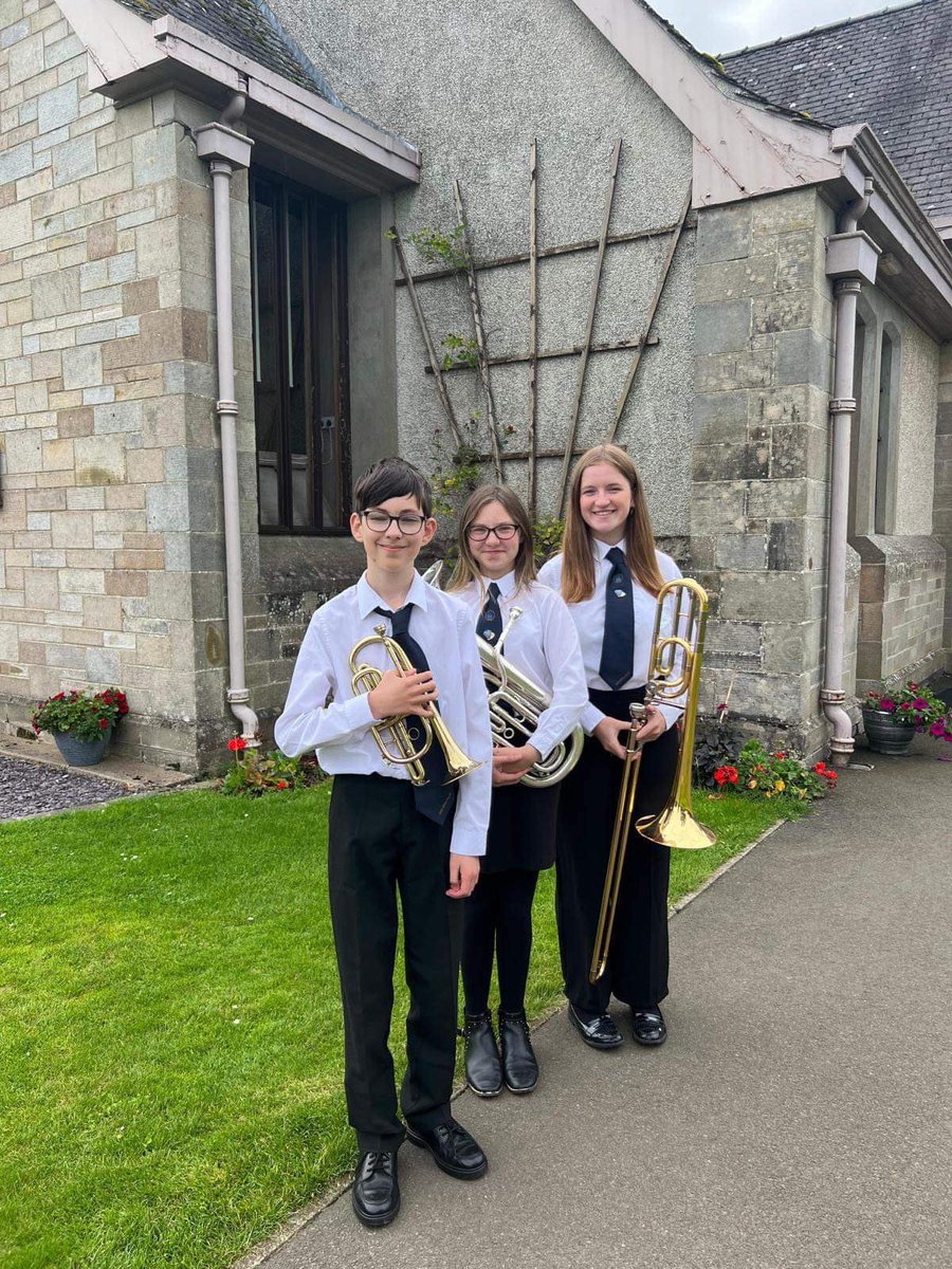 We are delighted to have 3 of our players at NYBSS this year. 

James is repiano cornet in Children’s Band. 
Rachel is 1st baritone in the Children’s Band.  And Sarah is 2nd trombone in the Senior Band. 

Congratulations to all 3 of you and we hope you all have a great week!🎺🎶
