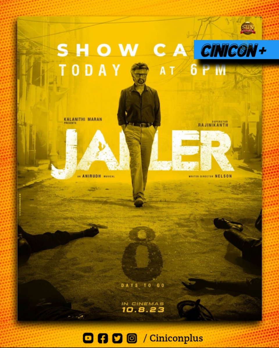 Ciniconplus's tweet photo. #jailor Showcase from today 6PM......
#CinemaUpdate #Ciniconplus #Cinemanews #cinema #cinemaupdates #jailortrailer #superstarrajinikanth #sunpictures #superatar #nelsondilipkumar #aniruthravichander https://t.co/xmJsdfycES