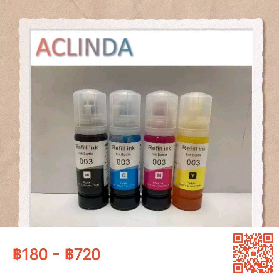 MaxNaija's tweet photo. ขาย หมึกเติมEPSON Inks 003 refill ink ทํมึเติม BK C M Y ink tank น้ำหมึกเติม ใช้กับปริ้นเตอร์ เครื่องปริ้น รุ่น ในราคา ฿180 - ฿720 ใน #ShopeeTH ตอนนี้! https://t.co/lnaywhBdlM https://t.co/YwgWY1A5Ta