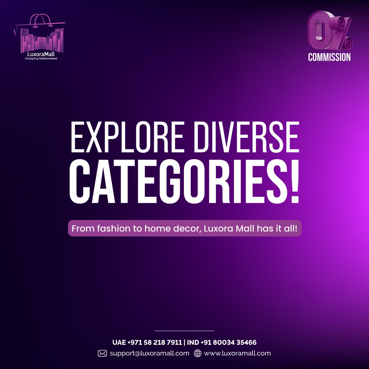 luxora_mall's tweet photo. A world of choices awaits you! 🌍🛍️ Explore Luxora Mall's diverse categories and find everything you need to elevate your lifestyle. From trendy fashion to elegant home decor, we have something for every taste! Start shopping now &amp; discover your favorite category! 💫 #earthquake https://t.co/rqnzmPY3Im
