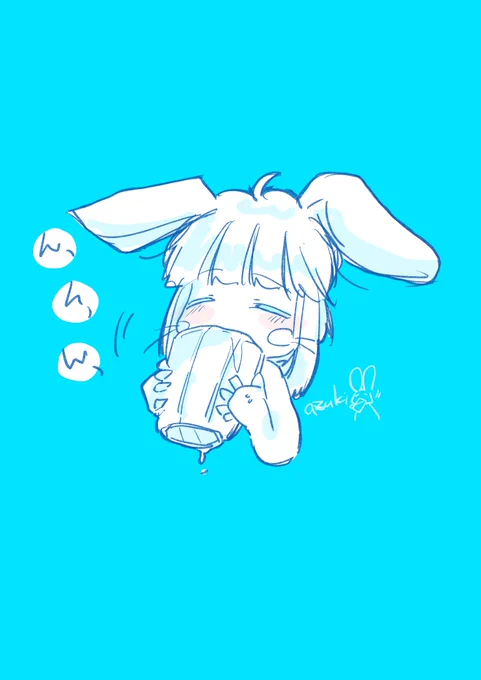 再掲:水を飲むナナチ  #水の週間 #メイドインアビス #miabyss 