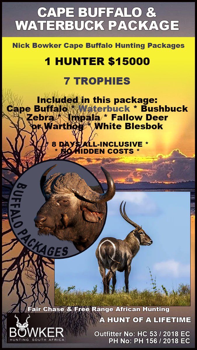 BowkerHuntm's tweet photo. #hunting #hunt #hunter #nickbowkerhunting #capebuffalo #buffalo #buffalohunting #capebuffalohunting Nick Bowker Trophy Hunting – a hunt of a lifetime – 7 trophies – no hidden costs – Cape Buffalo & Waterbuck Package https://t.co/0toGz20zYX https://t.co/tfqSZ20dag