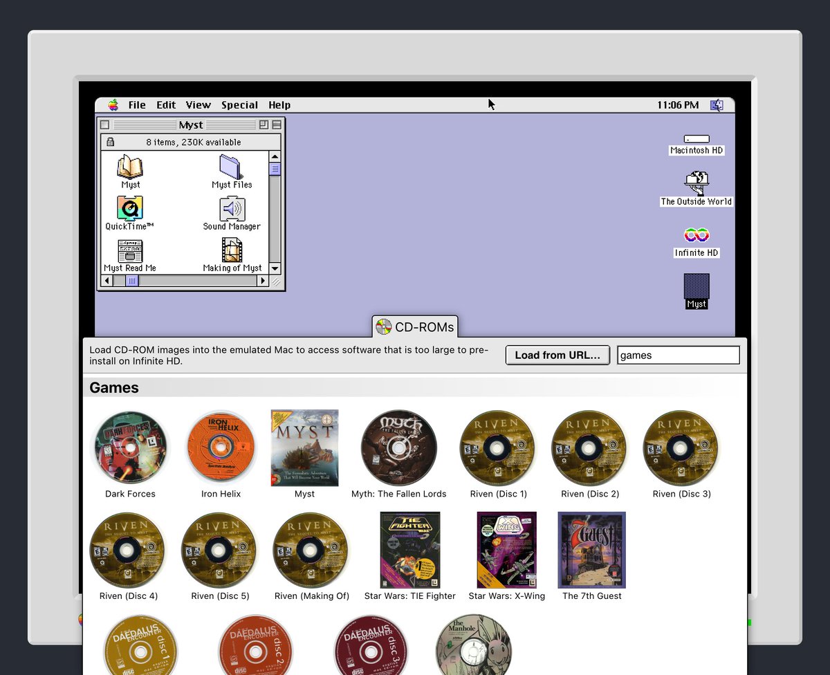The Infinite Mac CD-ROM library is now officially launched!

I wrote up a post with some details of how it's implemented and other recent improvements: blog.persistent.info/2023/08/infini…
