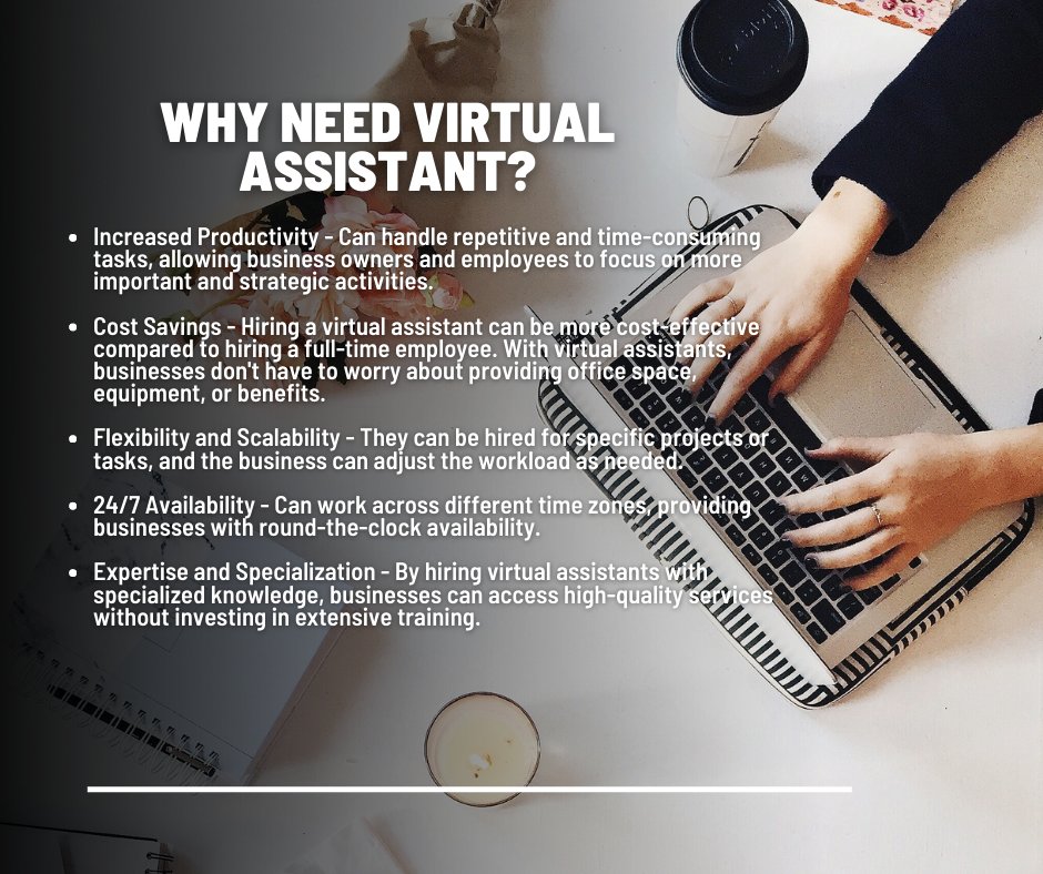 Businesses need virtual assistants for several reasons: 👩‍💻 #virtualassitant #workfromhome