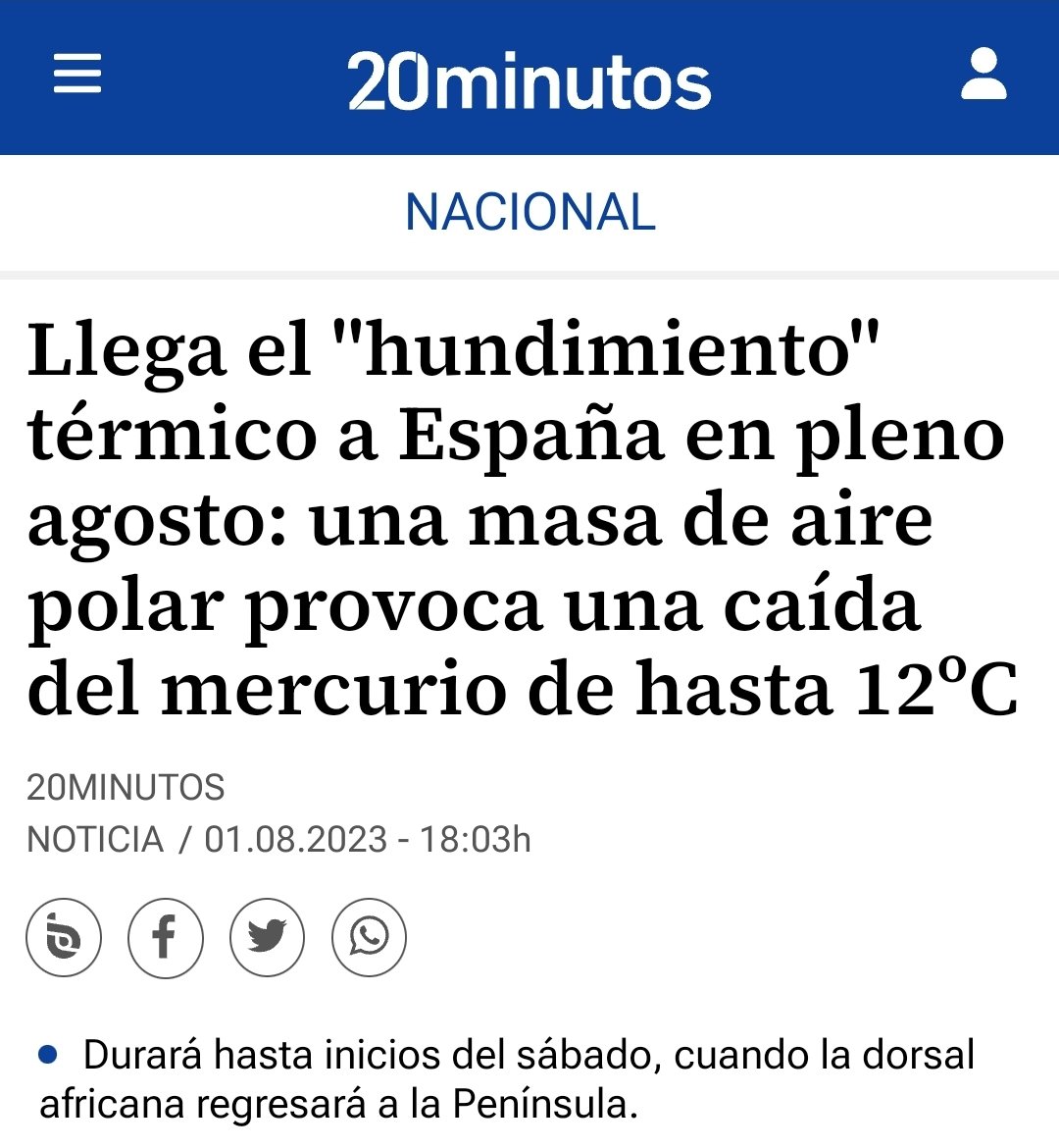 Buenrolloreturn's tweet photo. Las temperaturas en España bajarán hasta 12°C por culpa del calentamiento global.

Vosotros no lo entendéis porque no sois virologos. https://t.co/L4HxwAoRR1