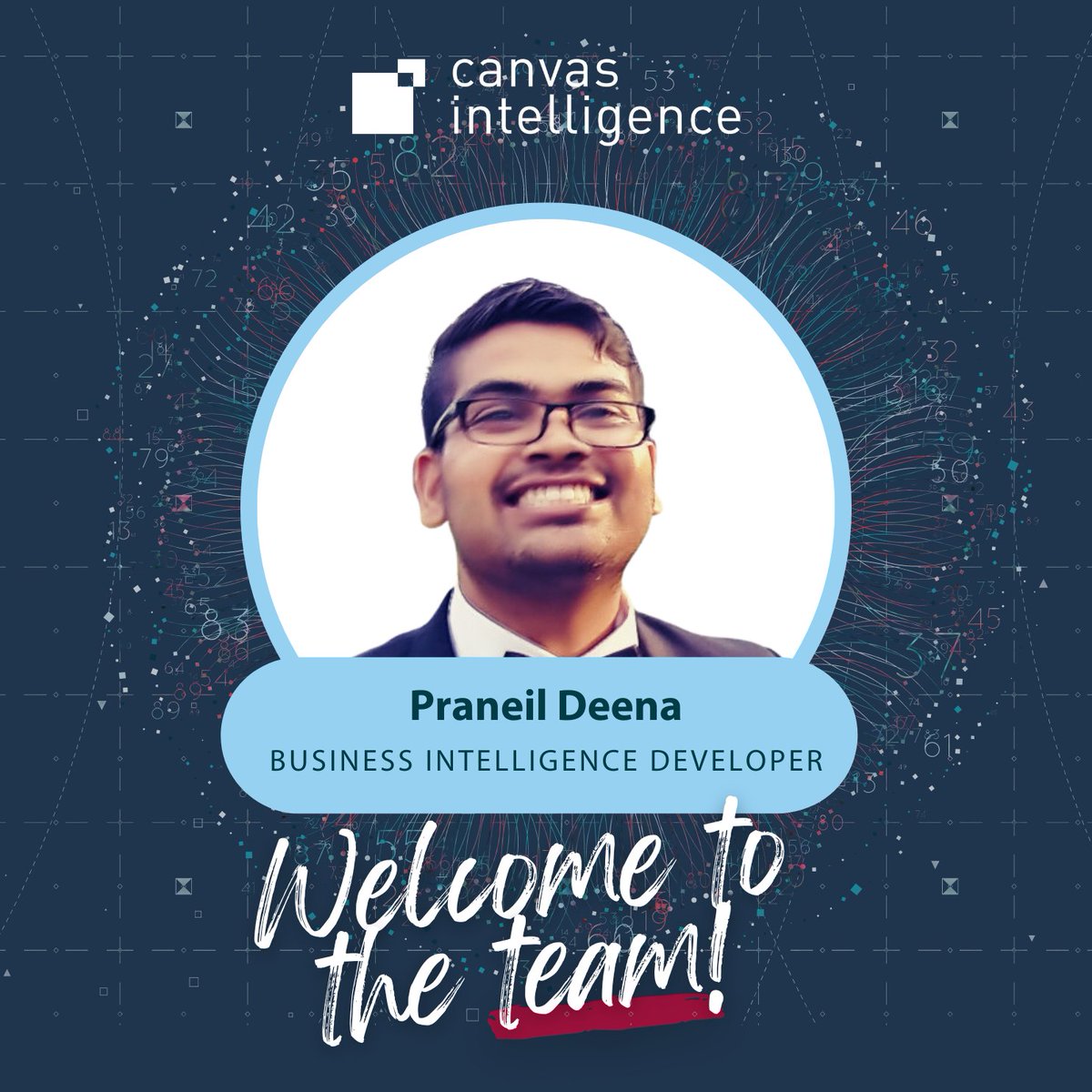 CanvasBI's tweet image. We'd like to warmly welcome our newest BI Developer, Praneil Deena!
We are thrilled to have you as part of the Canvas team and look forward to all you will bring to our company and clients in the future!
#CanvasIntelligence #TeamMember #BIDeveloper