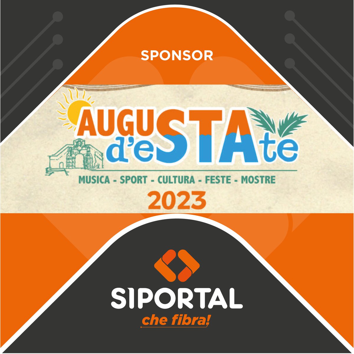 Siportalsrl's tweet photo. SIPORTAL è Sponsor di Augusta d’Estate: vieni a trovarci 
oggi, 2 Agosto, presso il nostro stand in Piazza Castello e
prenota il tuo collegamento Internet in Fibra ottica,
approfittando dell’eccezionale PROMO EVENTO https://t.co/ZRBmfYxJWe