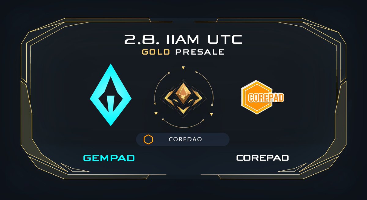 💎 COREPAD PRESALE REMINDER💎

🟡  GOLD TIER  🟡

<a href="/CorePad_Token/">CorePad 🔶</a>'s presale is starting today at 11am UTC! ⏰

✅ Presale link: gempad.app/presale/0xA09a…

#CORE #CoreDAO #Multichain #Presale #Launchpad #DeFi #Web3