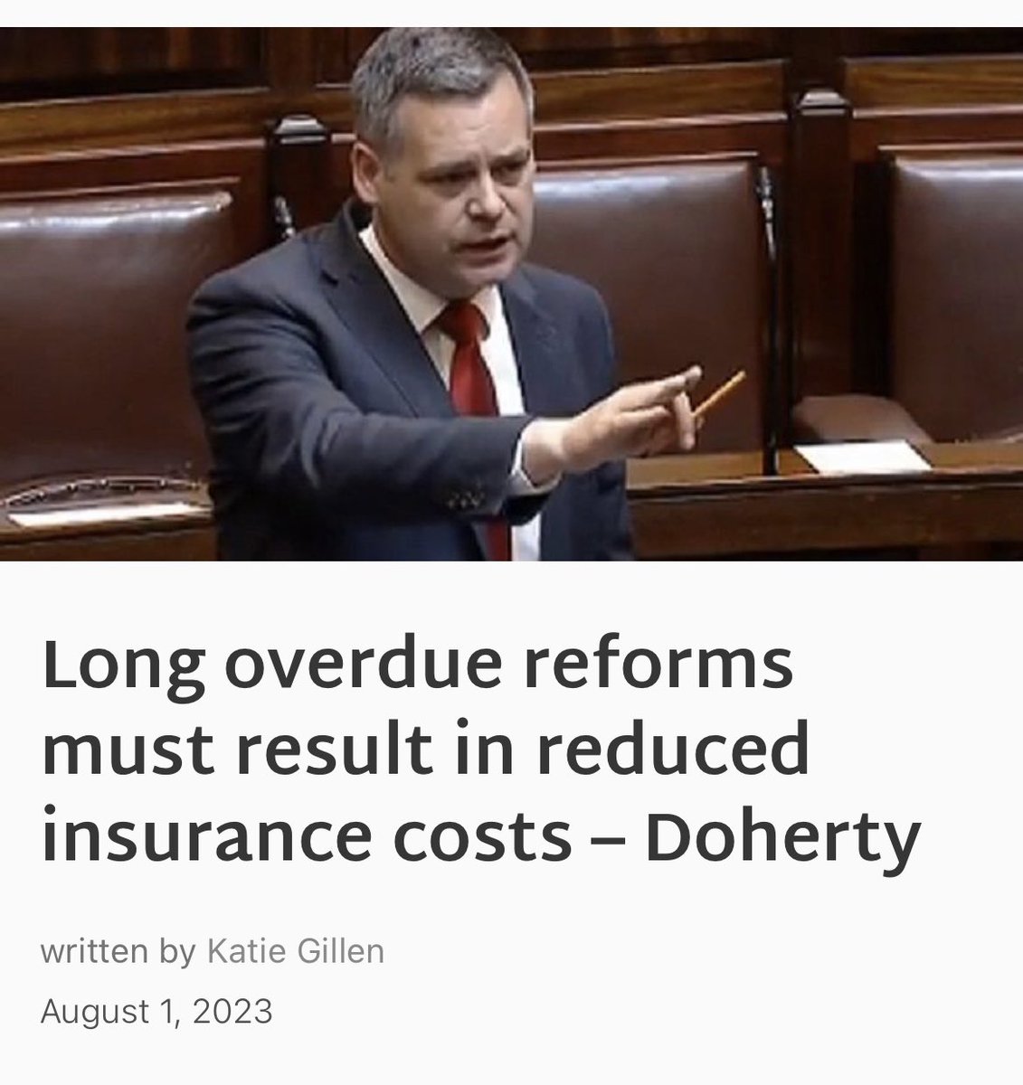 “The commencement of legislation to rebalance the duty of care is an important step. There is a responsibility … on the insurance industry to do the right thing and slash insurance costs.” #EnoughIsEnough #InsuranceReform donegaldaily.com/2023/08/01/lon…