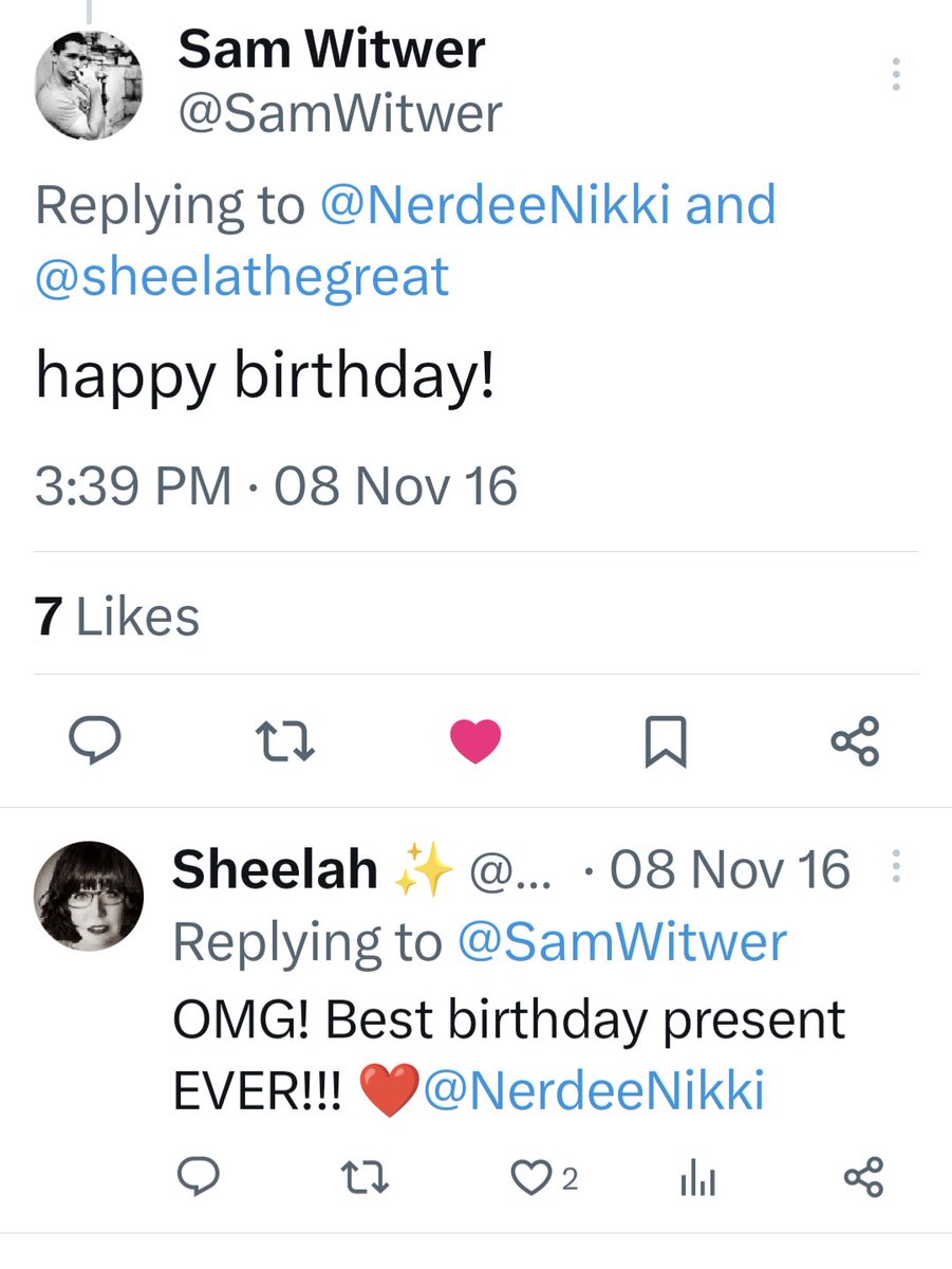 sheelathegreat's tweet photo. Still by far the best birthday present I've ever gotten, after all these years - you're a peach! 💛 @SamWitwer https://t.co/9Owd0sX3Om