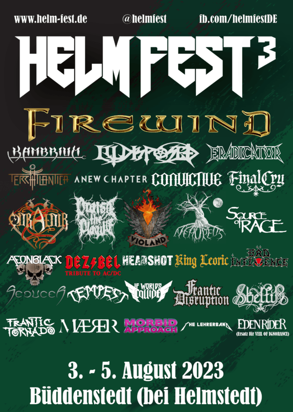 Wer auf dem Weg nach #Wacken #woa2023 mit längerem Anfahrtsweg gestrandet ist und  Urlaub und Reise nicht umsonst angetreten haben will: das #HELMFEST (bei Helmstedt) 03.-05.08 hat nochmal knapp 100 Karten in seinen Shop gestellt! 

helm-fest.de/startseite/sho…