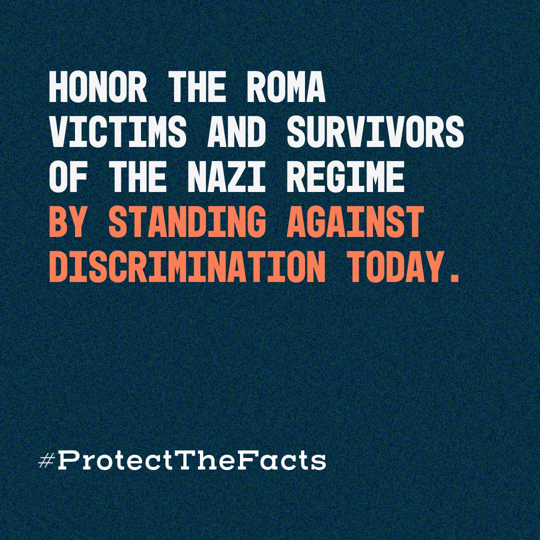 TheIHRA's tweet photo. Today, we honor the memory of the countless Roma people who were killed during the Nazi era.

By committing to #ProtectTheFacts of this genocide, we strive to prevent such acts of discrimination and violence from happening again. https://t.co/xfXtLAmOX1