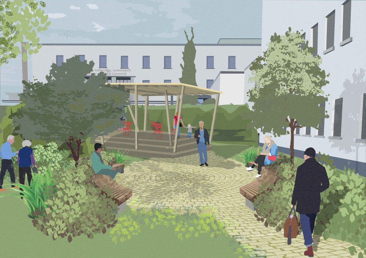 What is the potential of a hospital's outdoor spaces to support staff in their working environment? Reimagine UHL, funded by <a href="/IAFarchitecture/">Irish Architecture Foundation</a> Reimagine Prog, connected Drake Hourigan Architects w staff of University Hospital Limerick in 2022. Case study: artsandhealth.ie/case-studies/r…