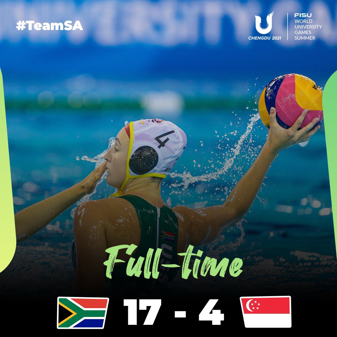 Minister of Sport, Arts & Culture on X: A fantastic result by the  @USSAstudent women's waterpolo team. Well done! I am so proud of the  #TeamSA performances at #Chengdu2021. The whole country