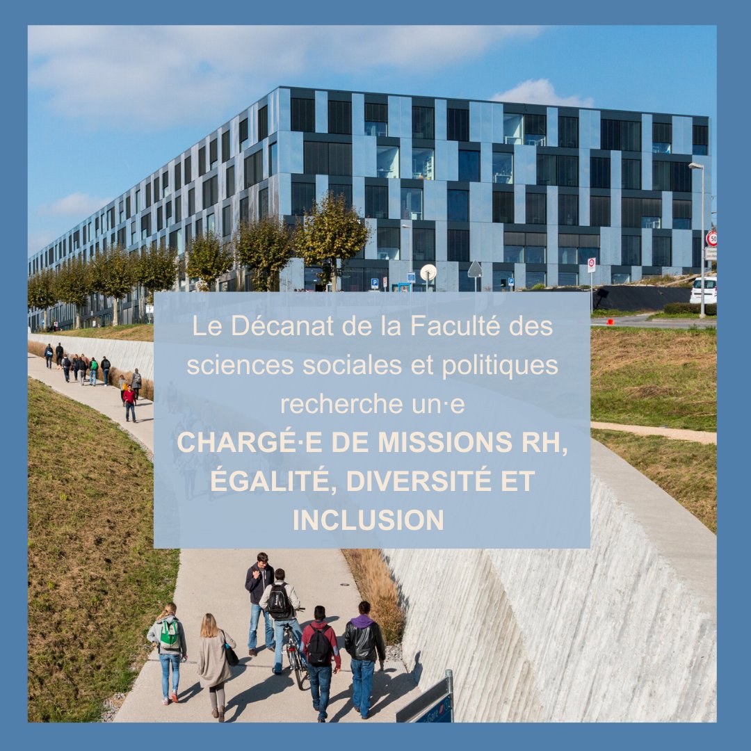 📢 #AlerteEmploi | Pour compléter son équipe dans le service RH du Décanat, la Faculté des sciences sociales et politiques est à la recherche d'un·e CHARGÉ·E DE MISSIONS RH, ÉGALITÉ, DIVERSITÉ ET INCLUSION À 80%.

En savoir plus 👉🏼 bit.ly/3YgBsp4