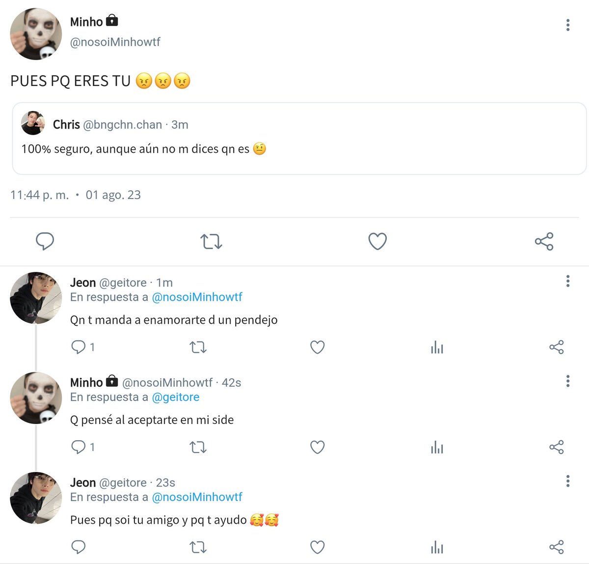 tokioki00's tweet photo. Electric Love 
Seven Tweet Au- #Minchan 

Minho no encontraba una forma de declarar su amor, hasta que Jeongin le mete la idea de confesarse con un trend de tiktok 

1/7 https://t.co/ZmrU2M2BtH