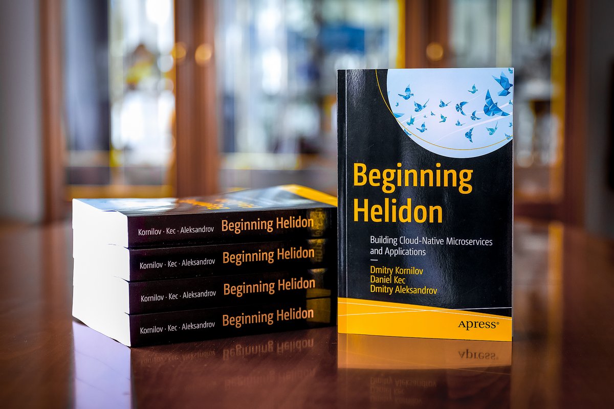 helidon_project's tweet photo. The book "Beginning Helidon" has been published by @Apress! 

Written by our colleagues @m0mus, @DanielKec &amp; @bercut2000 and reviewed by @langer_tomas &amp; David Kral.

Recommended to all who want to create ultrafast cloud-native microservices with #helidon!

Now in all bookstores📖 https://t.co/AMlMKxSGHN