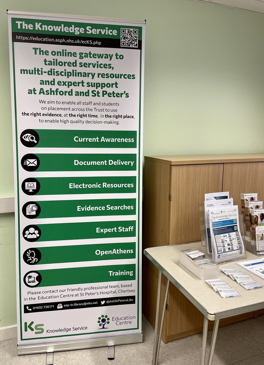 Welcome to all the new junior doctors joining #TeamASPH today. Be sure to join the #KnowledgeService to ensure access to the latest #evidence research &amp; information 😊 <a href="/AshStPetersLibs/">ASPH NHS Knowledge Service</a> <a href="/ASPHeducation/">EducationCentreASPH</a> 
education.asph.nhs.uk/ecKS.php
