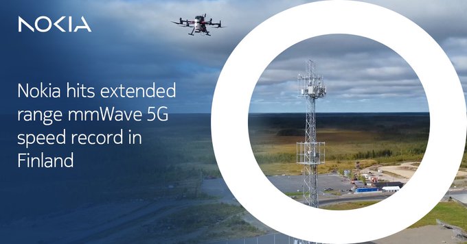 Congrats to our @Nokia #MobileNetworks team – new downlink speed record! Achieving more than 2 Gbps over 11 km of distance with our extended-range #5G #mmWave solution. buff.ly/47cKkjU