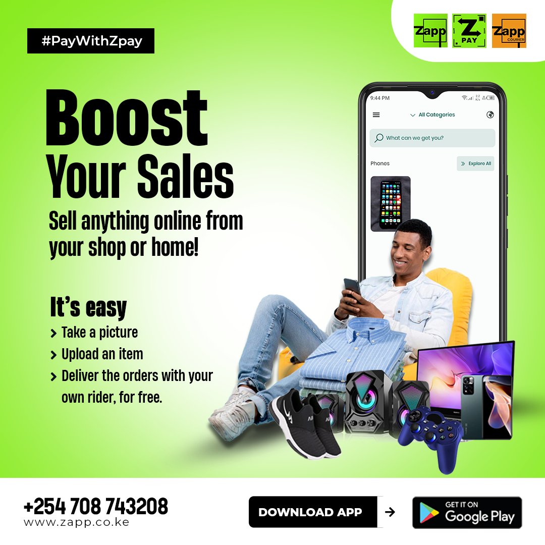 Low sales at the store? Sell anything from your shop and get it delivered with ZAPP today to increase your sales. Zapp is available for download at the Google Play Store.

#zapp #zapplife #sellwithzapp #declutter #declutteryourhome