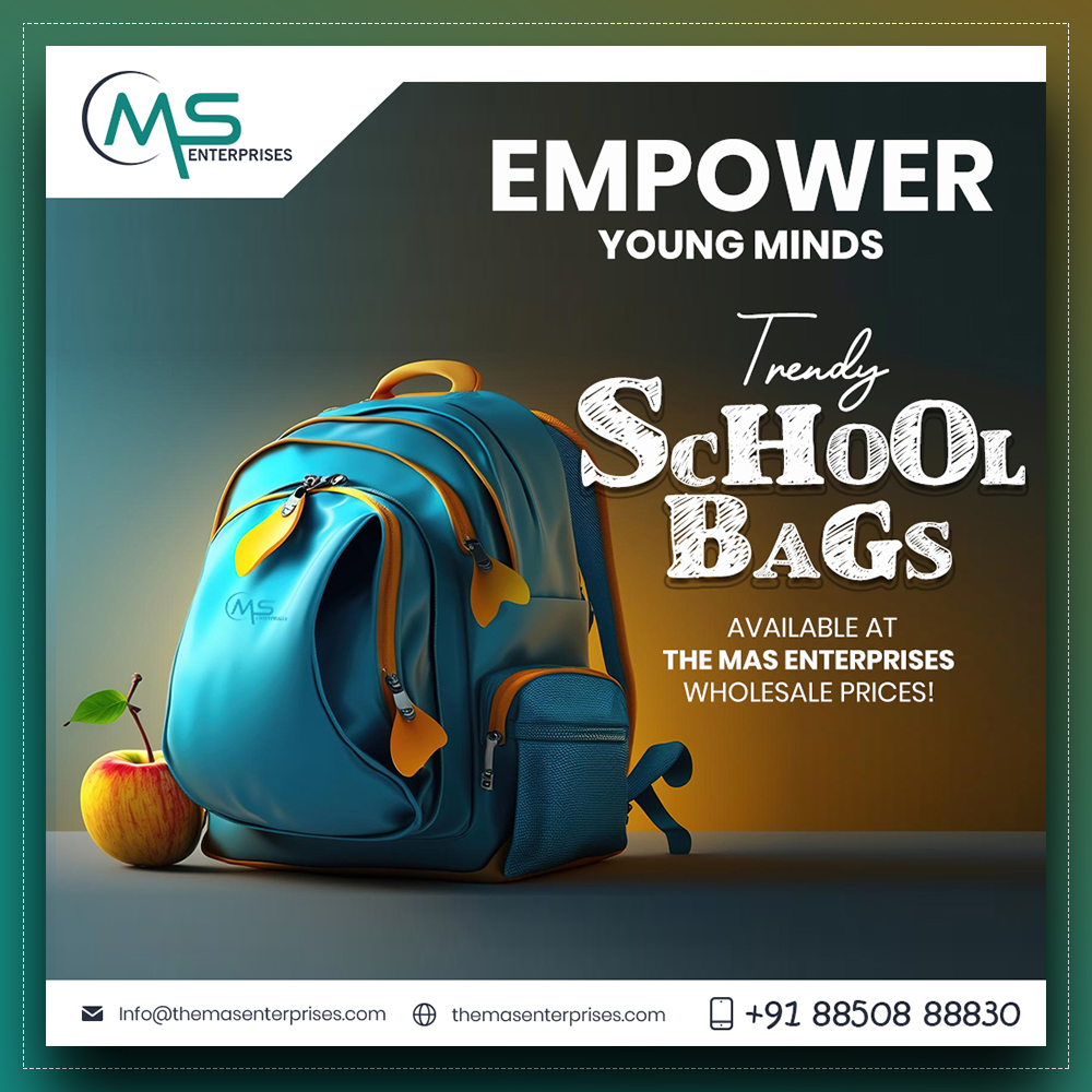 Empower Young Minds: Trendy School Bags Available at The Mas Enterprises - Wholesale Prices! 📚🎒 Fuel young minds with trendy school bags from The Mas Enterprises.  #SchoolEssentials #EducationSupport #WholesaleDeals