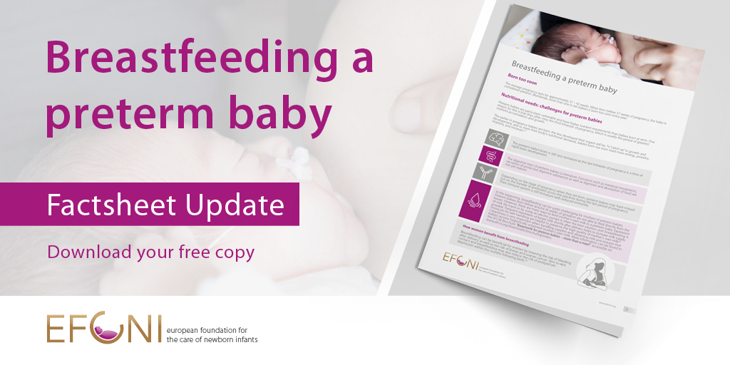 At the start of #WorldBreastfeedingWeek, we are excited to announce the launch of our updated EFCNI Factsheet “Breastfeeding a preterm baby”! Learn more about nutritional needs &amp; development of feeding abilities of preterm babies and the benefits of #MOM 👉bit.ly/3q80v1b