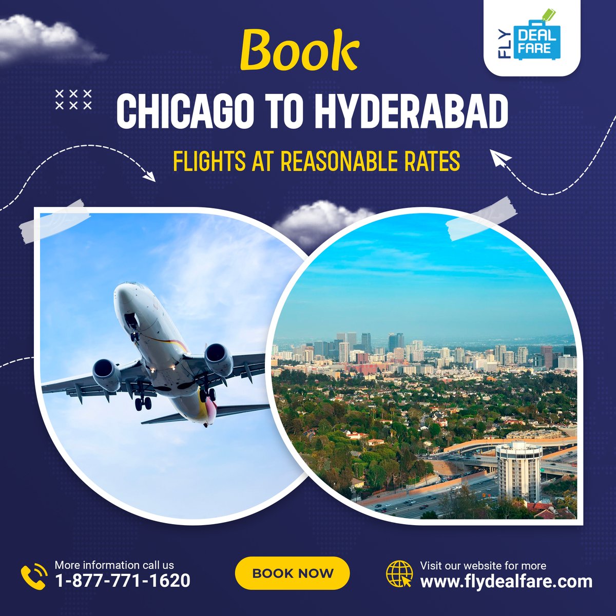 Find unbeatable deals on Chicago to Hyderabad flights. Book now at FlyDealFare and embark on a memorable journey to Hyderabad, India.

Source: flydealfare.com/flights-to-ind…
.
.
.
.
#FlyDealFare #ChicagoToHyderabad #FlyToHyderabad #UnbeatableDeals #FlightOffers #AffordableFlights #fly