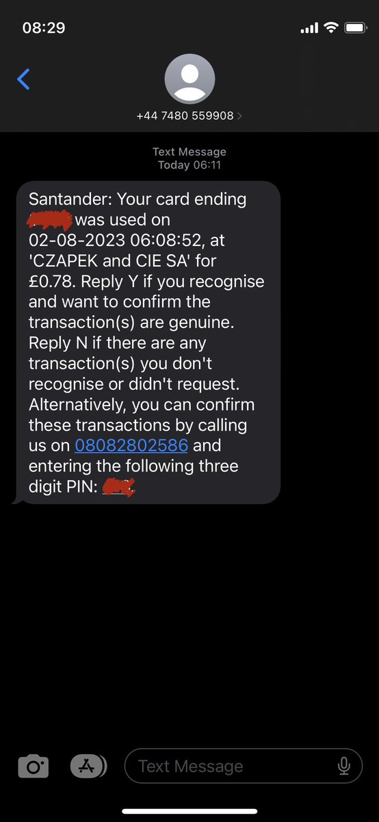 aidakiraya's tweet photo. @santanderukhelp received these texts this morning and not sure if they are genuine or not 🤔 https://t.co/TMNosptxNP