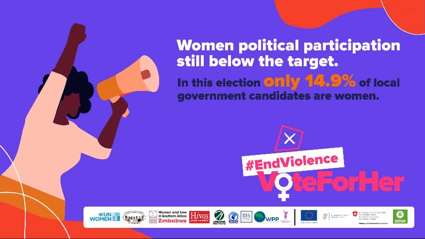 Yesterday, we launched the #EndViolenceVoteForHer Campaign in support of women political candidates. We need more women in leadership. Help make it happen in this Harmonised #Elections2023.  
#EndViolenceVoteForHer 
<a href="/euinzim/">EU Delegation to Zimbabwe 🇪🇺</a> <a href="/SwissEmbZim/">Embassy of Switzerland in Zimbabwe</a> <a href="/IrlEmbPretoria/">Irish Embassy Pretoria</a> <a href="/UNZimbabwe/">UN Zimbabwe</a>
