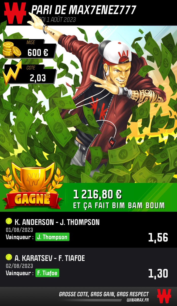 LMBet1's tweet photo. Hello l’équipe !👨🏻‍🍳💰

Après une super journée hier, +8,7U (870€), j’ai une CONFIANCE pour ajd !📈🧙‍♂️

Rinderknerch @1,74✅
Shelton❌
Zhang @1,90✅
Thomson x Tiafoe @2,03✅

Un peu de soutient pour le temps que cela me prend🤝🔥

10🔁&amp;10❤️, j’envoie le bet du jour!⚔️

#TeamParieur https://t.co/hUMetqkmnr