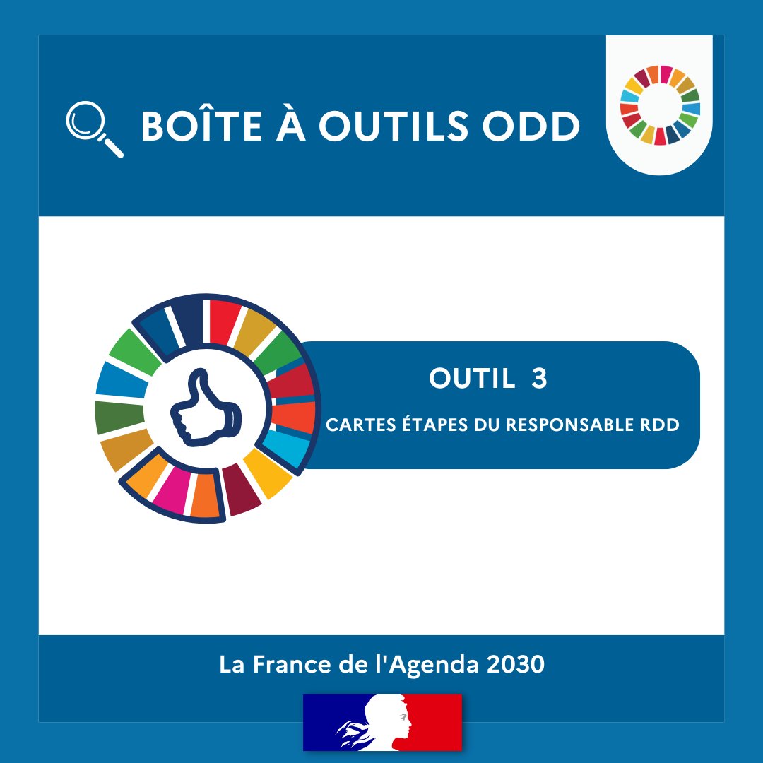 [Boîte à outils #ODD]

✍️ Vous voulez relier votre rapport #développement durable avec les #ODD ?
🌱Découvrez le 3e outil de la boîte à outils🔎#ODD "cartes étapes du responsable #RDD" qui présente le parcours du responsable. 

🎈Infos➡️agenda-2030.fr/ressources/art…
#Agenda2030