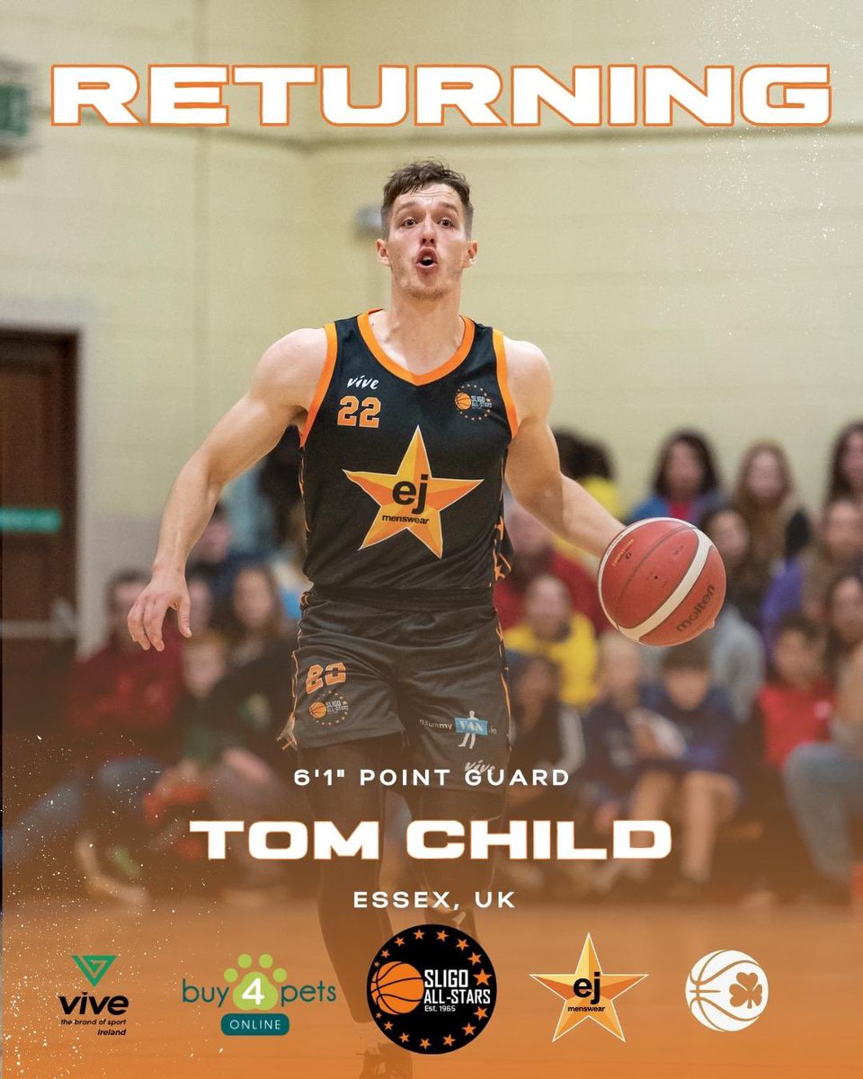 ✍️ All-Stars family beyond excited to welcome back fan favourite <a href="/Tom_Child5/">Tom Child</a> for the new Superleague season 2023/24.

<a href="/BballIrl/">Basketball Ireland</a> <a href="/OceanFmSport/">Ocean FM Sport</a>

#letsgoallstars | #allstarsfamily |