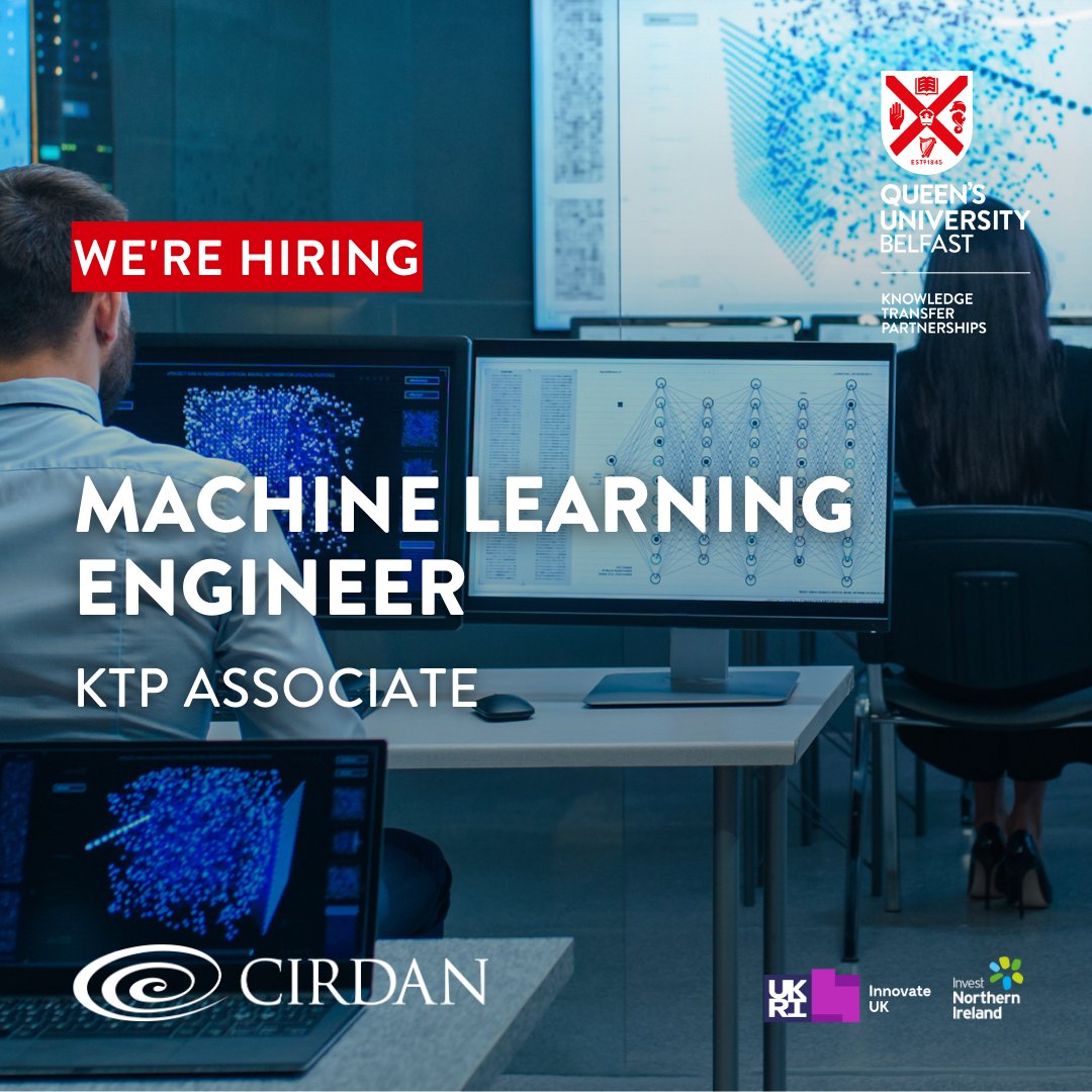cirdan_com's tweet image. Apply for #KTP Machine Learning Engineer role! Cirdan, with @QUBelfast, are seeking a #MachineLearning Engineer as part of our team at our Lisburn HQ on a #KnowledgeTransferPartnership. Visit qub.ac.uk/sites/QUBJobVa… before 25 August to apply!
#AI #GraduateJob @QUBKTP
@innovateuk