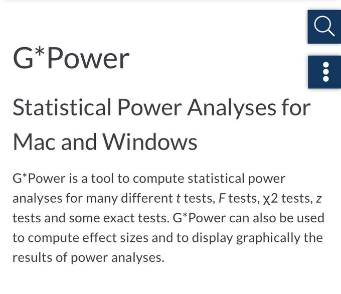 🎯كيف أحسب حجم العينة المناسبة لبحثي؟

الجواب يعتمد على الفرضية الأساسية والاختبار الإحصائي المتعلق ببحثك غالباً.
برنامج G*Power هو أفضل برنامج جربته لحساب  #حجم_العينة  👍🏼 مجاني ويعمل على Windows و Mac.

للتحميل👇🏼
 gpower.hhu.de/en.html
#أفكار_البحثية 
#البحث_العلمي
<a href="/res_pian3/">د.مها</a>