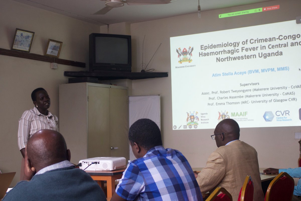 The_VAnguard22's tweet photo. Atim Stella's PhD: Epidemiology of Crimean-Congo Hemorrhagic fever in Central and North Western Uganda. Explores exposure rates in animals and humans, potential tick vectors and reservoirs, the possible risk factors as well as the viral biome in the tick populations @MUIIPlus https://t.co/HJt6qzKRBU