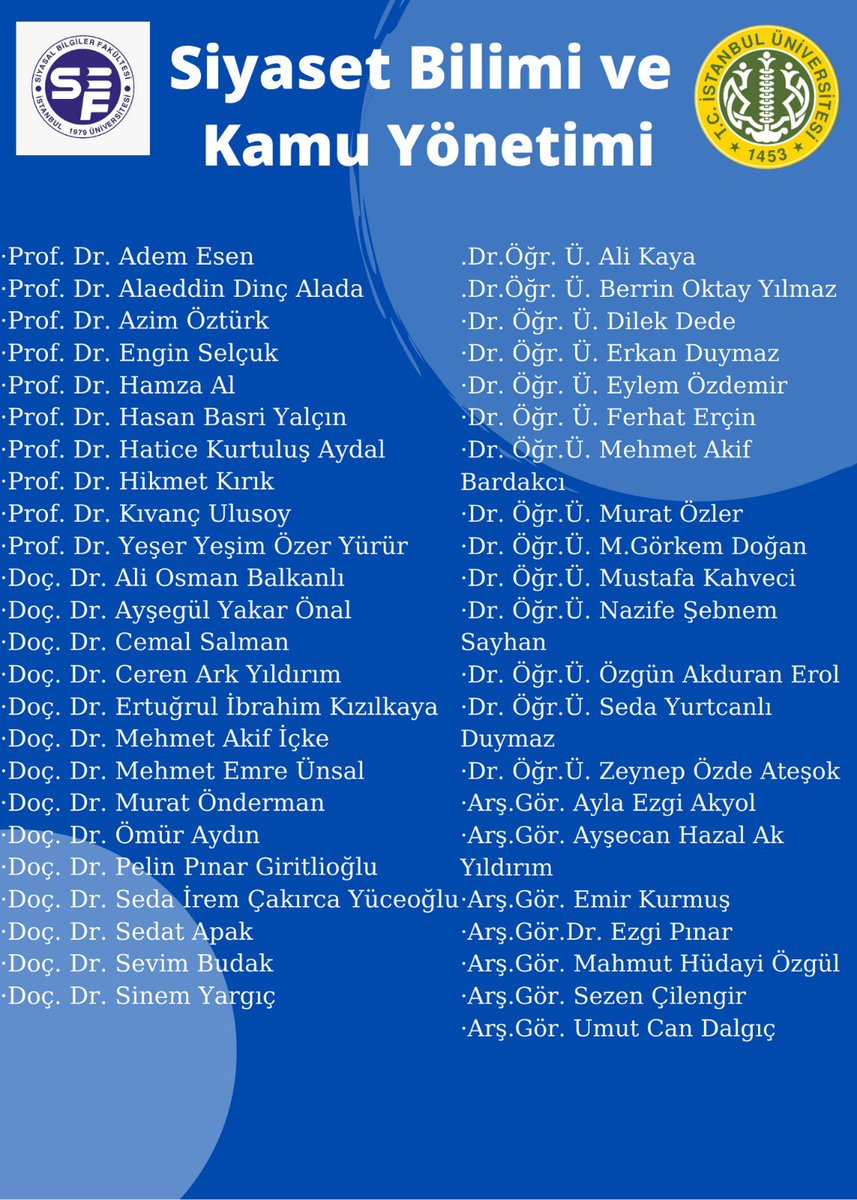 İstanbul Üniversitesi Siyasal Bilgiler Fakültesi tweet media