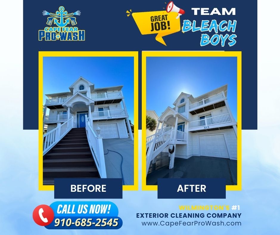 CapeFearProWash's tweet image. 🌟✨ Witness the Amazing Transformations of the Bleach Boys! ✨🌟📞 Call Cape Fear Pro Wash today and experience the bleach boys' enchanting touch! 📞🚀

#BleachBoysMagic #CurbAppealWizards #AmazingTransformations #CapeFearProWash