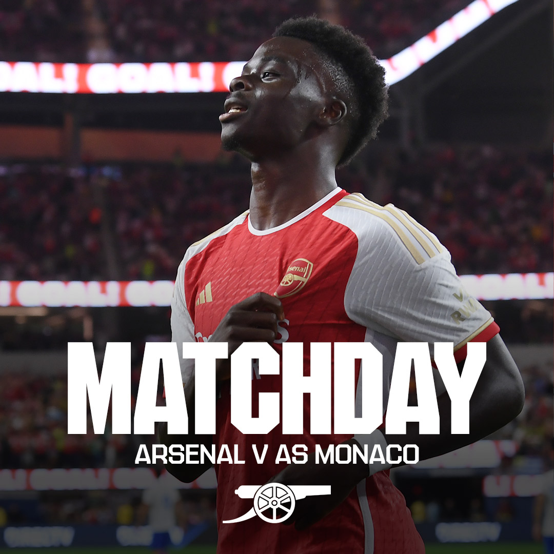 Arsenal's tweet photo. 🔴 𝗠𝗔𝗧𝗖𝗛𝘿𝘼𝙔 ⚪️

🆚 AS Monaco
🕕 6pm (UK)
🏟 Emirates Stadium
📺 Watch LIVE on https://t.co/4KJlfKWFh1 https://t.co/RtXSO4qLXf