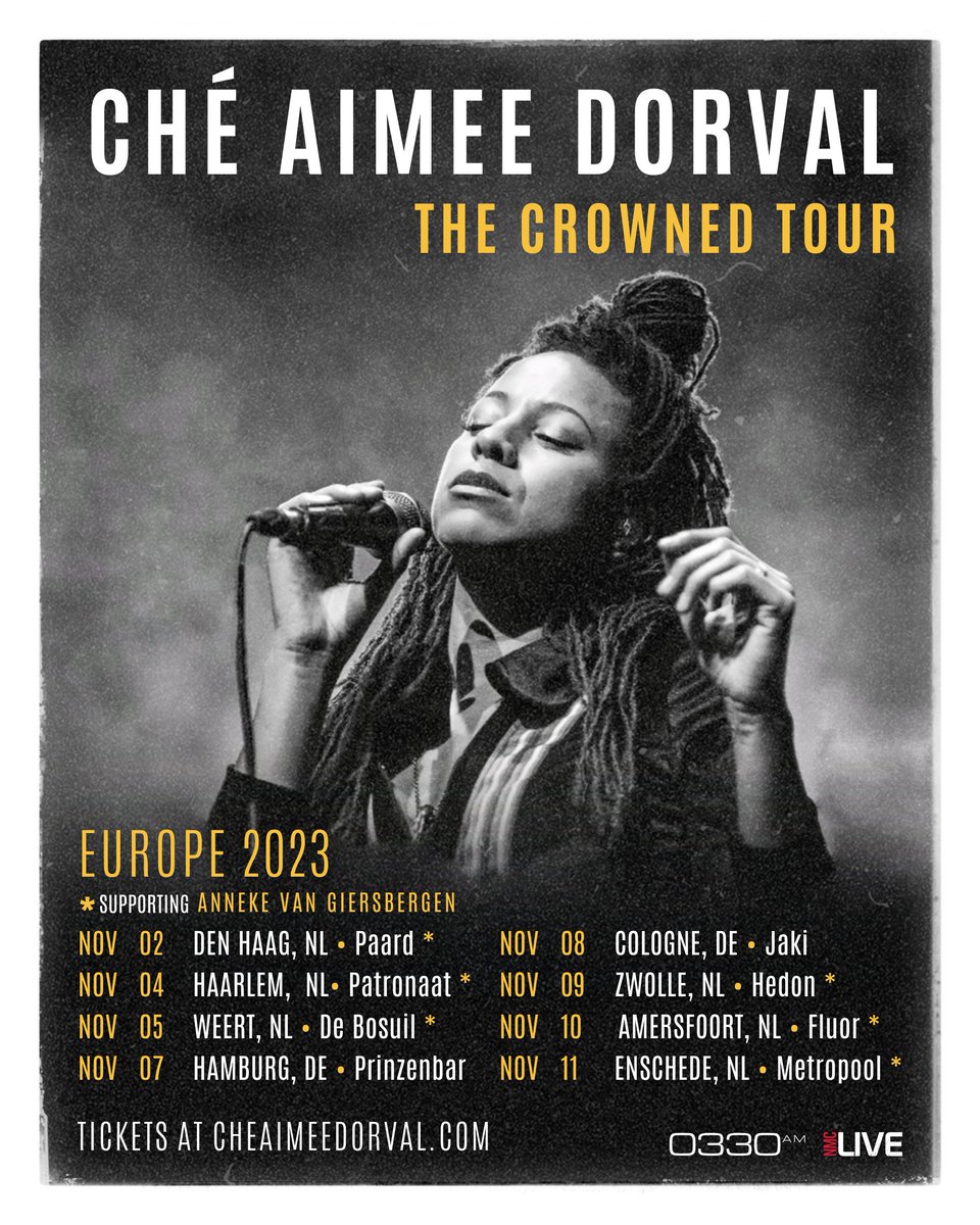 NMC Live (@nmclive) on Twitter photo .@<a href="/CheAimee/">Ché Aimee Dorval</a>
brings The Crowned Tour to Europe in November.
German tickets on sale Friday 🇩🇪 10am/ 🇬🇧 9am
myticket.de/de/che-aimee-d… .@<a href="/CheAimee/">Ché Aimee Dorval</a>
brings The Crowned Tour to Europe in November.
German tickets on sale Friday 🇩🇪 10am/ 🇬🇧 9am
myticket.de/de/che-aimee-d…