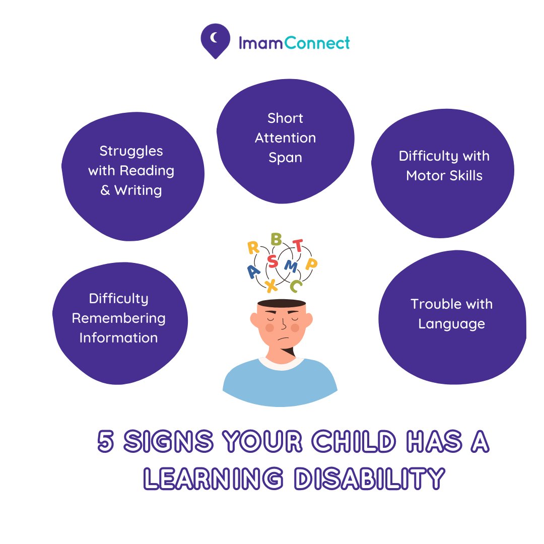 ImamConnect's tweet image. Research suggests early intervention plays a significant role in improving the developmental outcomes of children with disabilities. Here are five signs that your child has a learning disability.  
 
#childrenwithdisability #imamconnect