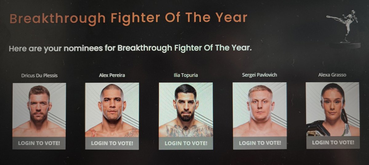 Ya están abiertas votaciones para los World MMA Awards 2023, por supuesto El Matador Ilia Topuria está nominado a Luchador descubrimiento del año (Breakthrough Fighter Of The Year)💪🔥 Podéis votar hasta el 30.09👉  worldmmaawards.com #WorldMMAAwards #IliaTopuria #MMAEspaña